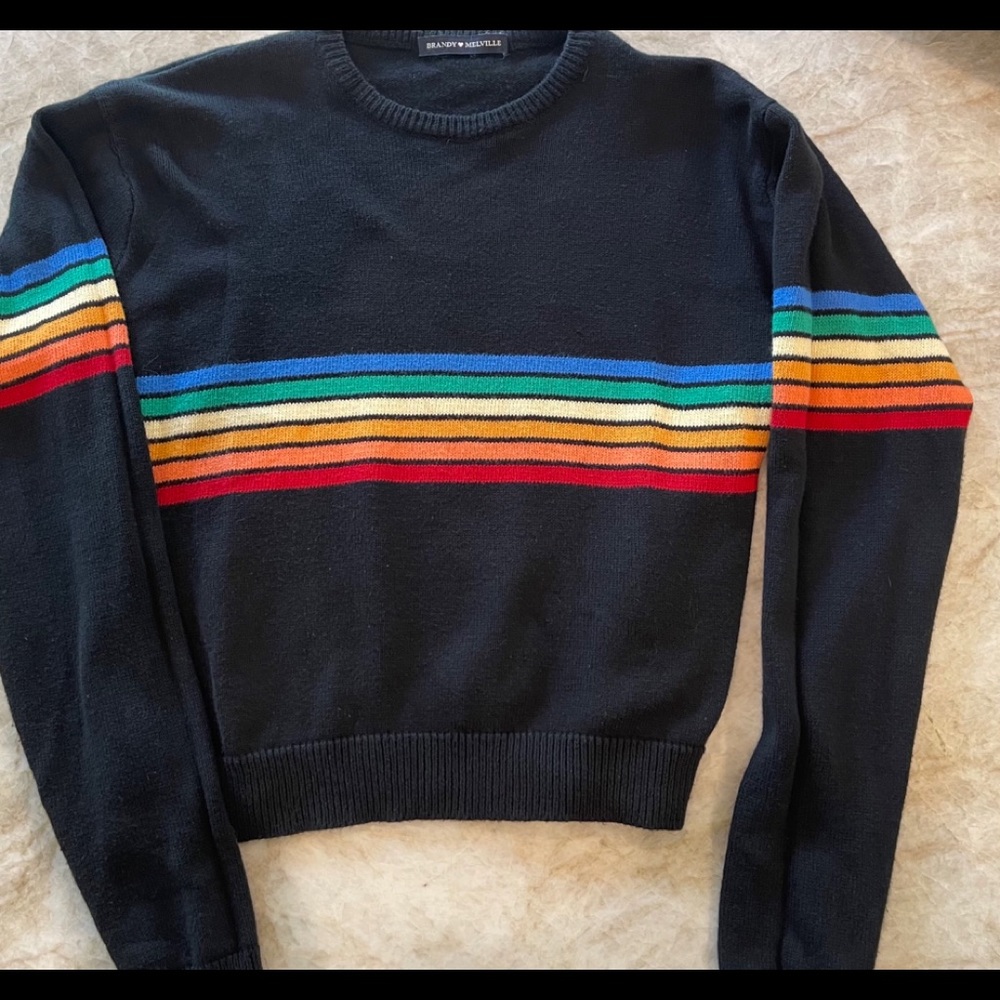 Brandy Melville Black sweater with stripes